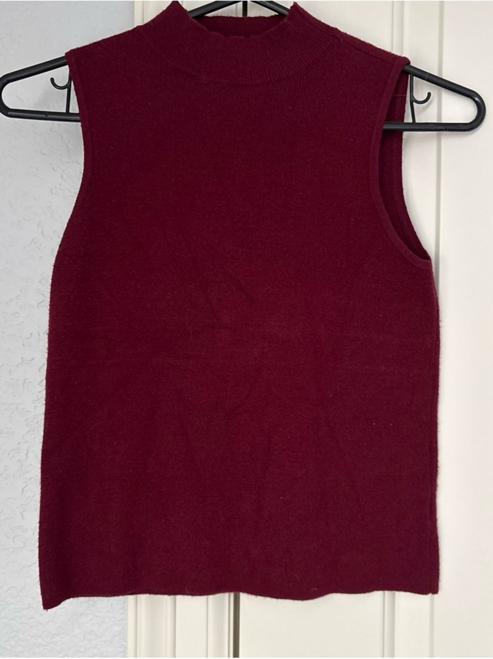 RACHEL Rachel Roy Sleeveless Mock Neck Tank - Burgundy